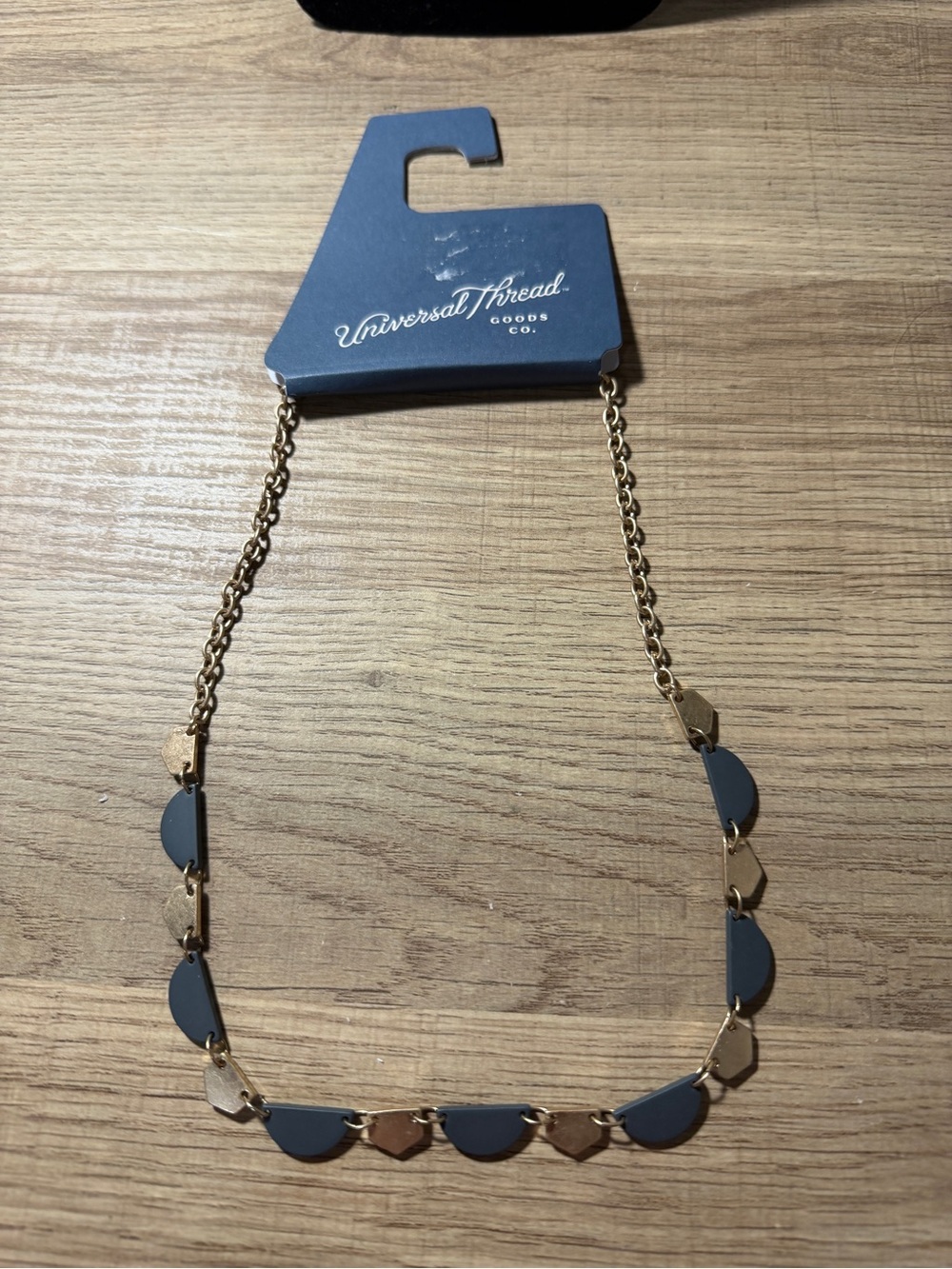 Universal Thread Gold-Tone Necklace with Blue Accents